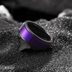 King Will 316L Stainless Steel Spinner Ring for Men Women-8mm Black/Silver/Gold Stress Anxiety Relief Fidget Ring Multiple Styles Wedding Band Comfort Fit Size 4-16