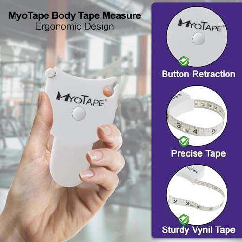 MyoTape Body Measure Tape - Arms Chest Thighs or Waist Measuring Tape for Personal Trainer or Home Fitness Goals