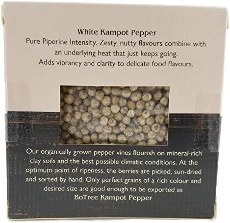 Organic Kampot Pepper, White Peppercorns