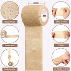 Treela 96 Pack Self Adhesive Bandage Wrap 2 Inch x 5 Yard Self Adherent Cohesive Bandages Elastic Athletic Sports Tape Breathable Wound Tape for Stretch Athletic Wrist Ankle(Nude)