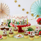40 Pack Edible Merry Christmas Cupcake Toppers Christmas Deer Birthday Cupcake Picks Baby Shower Boy Girl Birthday Party Anniversary Party Decorations Supplies (deer)