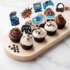 32PCS Video Game Cupcake Toppers Assembled Game On Controllers Cupcake Picks GamePad Cake Decorations for Game Theme Baby Shower Kids Boys Gamer Birthday Party Anniversary Cake Decorations Supplies