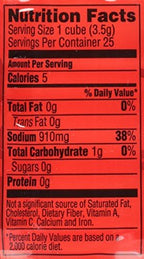 HERB-OX Beef Bouillon Cubes, Beef Stock Seasoning, 25 Ct, 3.25 oz (Pack of 125)
