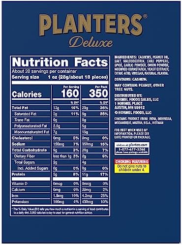 PLANTERS Spicy Cajun Cashews, 2.25 oz bags (Pack of 10)