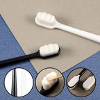Boao 4 Pieces Extra Soft Toothbrushes for Sensitive with 20000 Micro Nano Bristle for Adult Pregnant Recession Elderly Braces, Protect Fragile(Black, White)