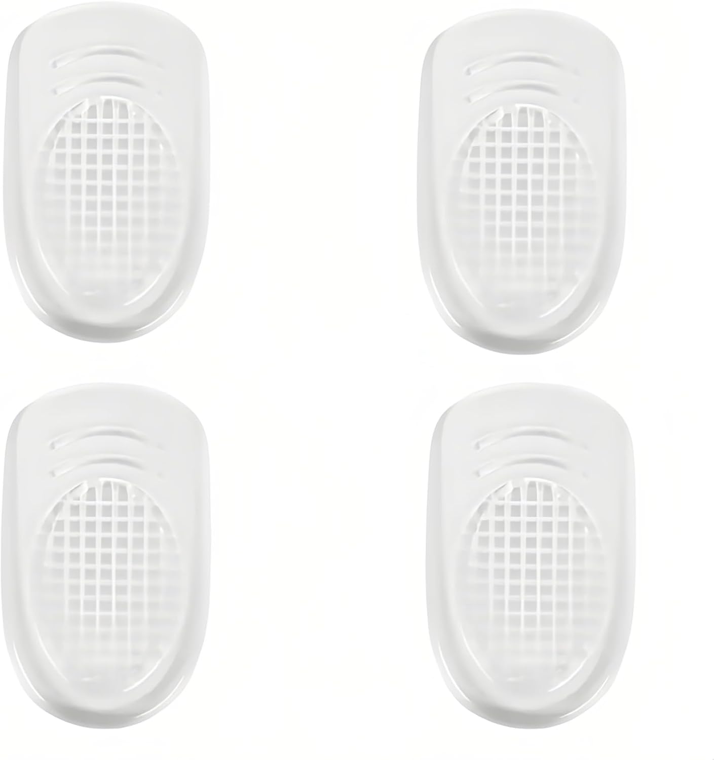 4Pack Heel Cups for Women - Plantar Fasciitis & Heel Pain Relief, Reusable Silicone Shoe Inserts with Non-Slip Grip, Cushion Support for Heel Spurs, Achilles Pain (Fits All Shoes)