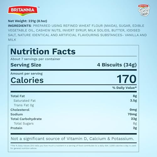 Britannia Good Day Butter Cookies – Crunchy & Buttery Biscuits, 231g (8.1 oz)
