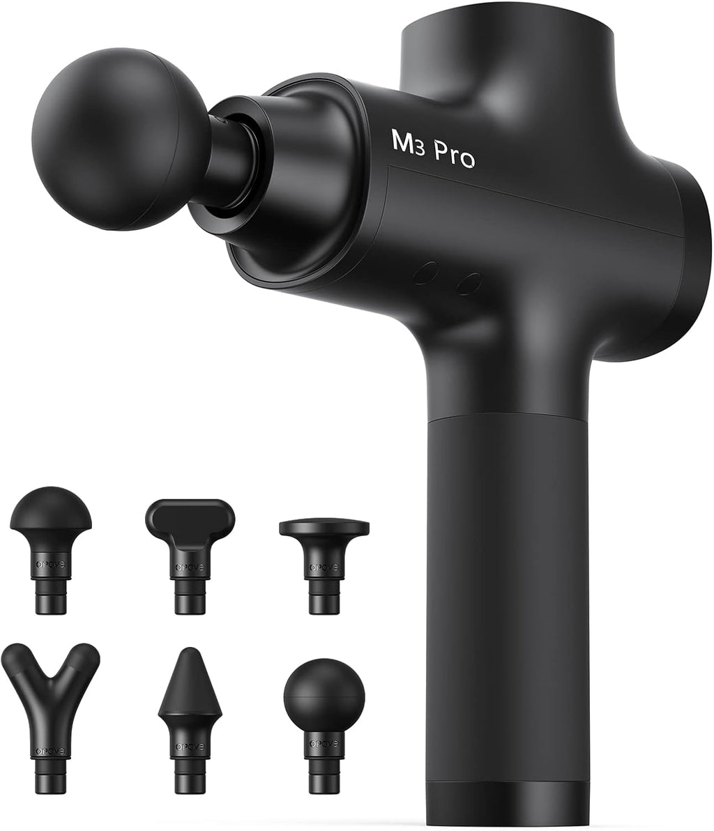 Opove M3 Pro 2 Massage Gun Deep Tissue Percussion Muscle Massager for Workout, Handheld Percussive Therapy Fascia Gun for Athletes Fast Recovery 4-8 Hours Long Battery Life, Powerful, Quiet, Black