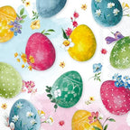 IHR Ideal Home Range Cocktail Napkins Disposable 3-Ply Paper Party Napkin Pack, 5" x 5", Eggs Painting, 20-Count