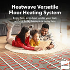 Electric Floor Heating System for Tile 30 sqft 120V 3Amps 360Watts-Heated Flooring System for Bathroom Floor Heating Kit Underfloor Comfort Heat 7Day/4Event Programmable GFCI Thermostat by Heatwave