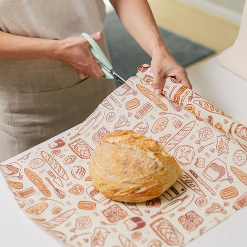 Bee's Wrap Beeswax Wraps for Food - Cut to Size 14x52" Beeswax Wrap Roll - Plastic Free Made in USA Reusable Natural Food Wrap - Bakery Lane