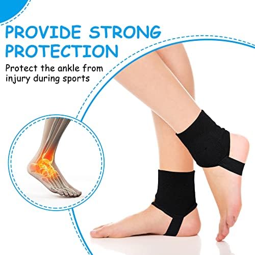 Zhanmai 2 Pairs Soccer Guard Ankle Support Pads Football Ankle Protection Protector Elastic for Running Basketball Supplies(Black)