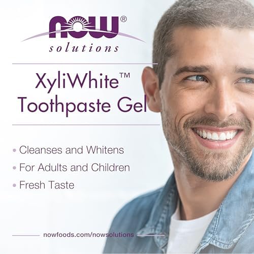 NOW Foods Solutions, Xyliwhite™ Toothpaste Gel, Coconut Oil, Cleanses and Whitens, Cool Coconut-Mint Taste, 6.4-Ounce