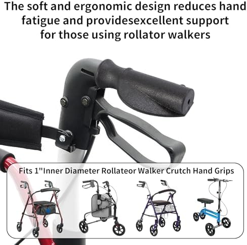 Rollator Hand Grip,Universal Anti-Slip Rollator Walker Hand Grips for Rolling Walker Wheelchair Walker Knee Walker Replacement Parts Accessories, 0.87"(22mm), 2 Pcs