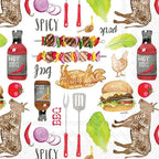 IHR Ideal Home Range Cocktail Napkins Disposable 3-Ply Paper Party Napkin Pack, 5" x 5", BBQ Pattern, 20-Count