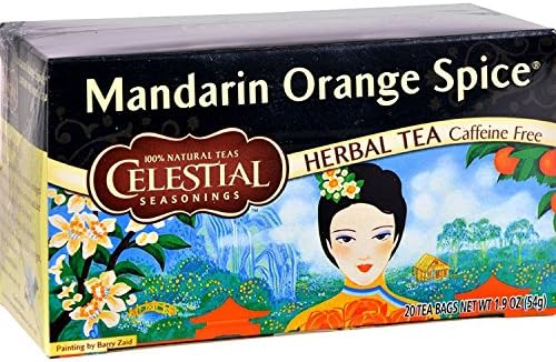 Celestial Seasonings Herbal Tea Caffeine Free Mandarin Orange Spice - 20 Tea Bags - Case of 6 - Gluten Free -