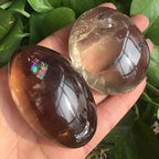ZTBH Natural Meditation Crystal Natural Smoky Palm Crystal Quartz Stone Carved 1pc Crystal Stone (Color : 1pc)