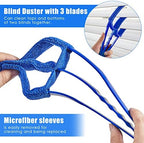 4 Pcs Window Venetian Blind Cleaner Duster Tool 7 Finger Blind Rush and Shutter Cleaner Brush Hand-held Window Shutter Air Conditioner Duster for Dirt(Orange, Blue, Red)