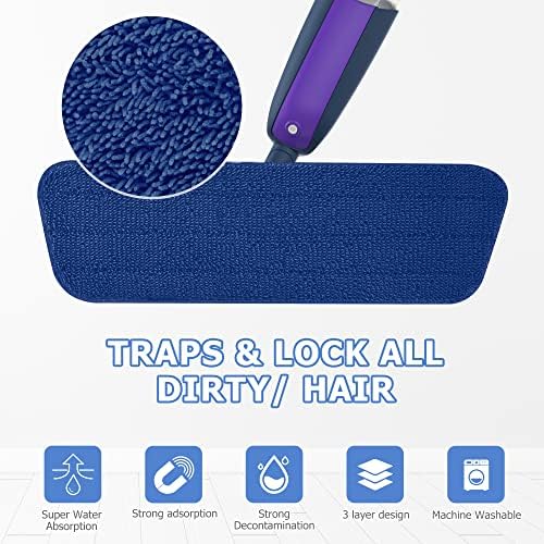 Spray Mops for Hardwood Floors Cleaning: MEXERRIS Wet Mop with 2 Refillable Bottles - Floor Mop with 4 Washable Pads for Swiffer PowerMop - Home Commercial Dry Dust Mops for Laminate Tile Vinyl Wood