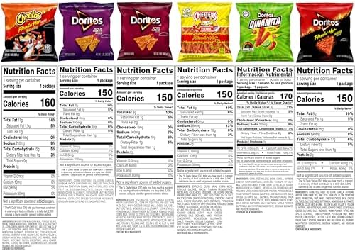 Frito-Lay Fiery Mix Variety Pack, Hot & Spicy Snacks Single Serve Bags, 2.56 Pounds, (Pack of 40), Flamin' Hot Cheetos, Doritos, Chester's Hot Fries