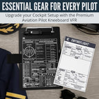 VFR Pilot Kneeboard Aviation Knee Board with Flight Notepad | Pilot Accessories for Student Pilot Essentials | Premium Aluminum Kneeboard Pilot Gear Supplies | Flight Simulator Accessories