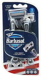 Barbasol Premium Disposable Ultra 6 Razor, 3 Count, (Pack of 2)