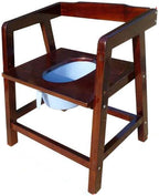Comfortable Bedside Commode Seat Shower Bench Extra Wide Bath Toilet Chair Solid Wood Frame for Pregnant Elderly Disabled, Wipe Clean Easy