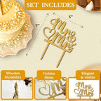 Rustic Wedding Cake Toppers Bride And Groom - Boho Mr And Mrs Cake Topper, Wood Mr And Mrs Sign For Engagement Bridal Shower Decor, Wedding Cake Decorations