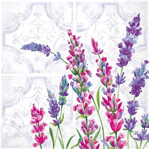 IHR Ideal Home Range Cocktail Napkins Disposable 3-Ply Paper Party Napkin Pack, 5" x 5", Lavanda Lavender, 20-Count