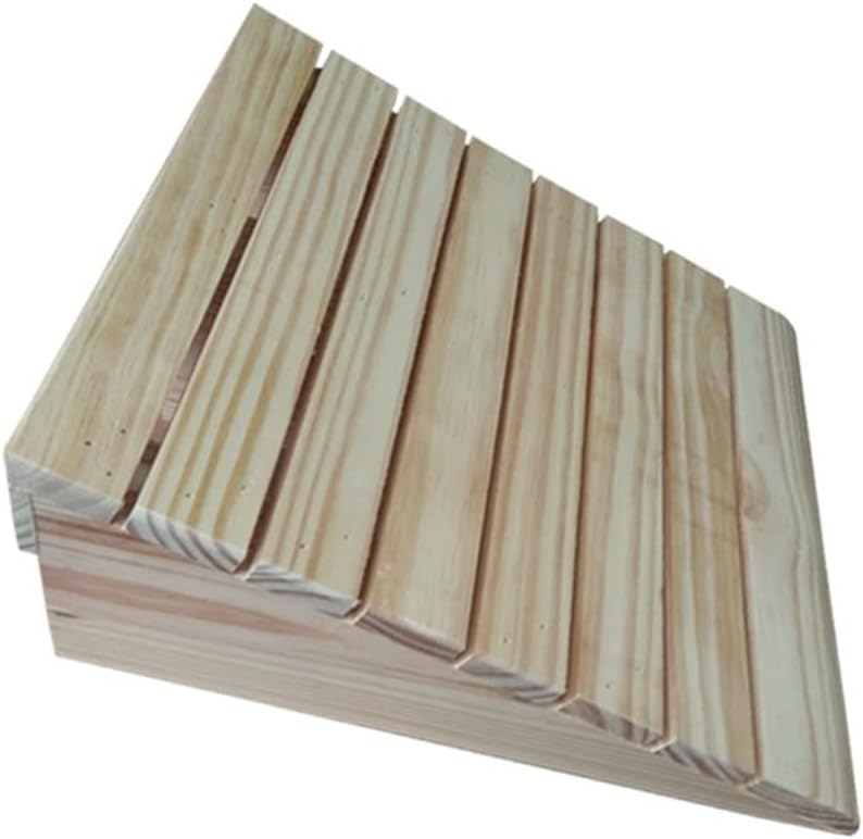 TOCTUS OUKEJNM Wheelchair Threshold Ramp Non-Slip Wooden Ramp Access Ramps for Step Driveway Curb Garage Shed Entry Transition Ramp 7-15cm Rise(30x30.8x11cm)