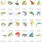 Reptile Party Cupcake Toppers 48Pcs Reptile Animals Theme Cake Decorations Reptile Lizard Cupcake Picks Swamp Reptile Birthday Party Supplies for Snake Turtle Frog Baby Shower Decor