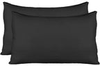 Extra Soft Jersey Knit Pillow Cases, Standard Size with Hidden Zipper, Soft Than Cotton, Pack of 2, Black