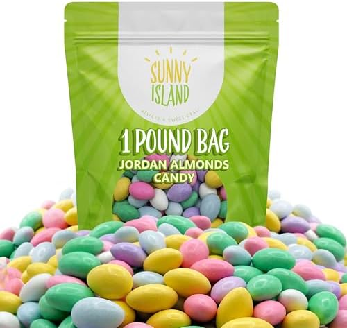 Jordan Almonds | 1-Pound Bag | Pastel Candy for Wedding Buffets, Party Favors, Bridal Showers & Elegant Candy Displays | Old Fashioned Coated Almonds