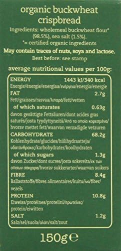 Amisa Organic Gluten Free Crispbread - Buckwheat (150g) - Pack of 2