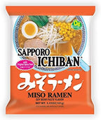 [SAPPORO ICHIBAN] Miso Flavor Ramen Noodles, No. 1 Tasting Japanese Instant Noodles (3.5 Oz. x 24 pouches)