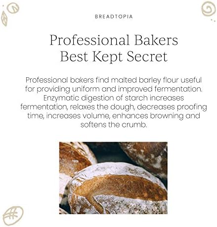 Breadtopia Organic Diastatic Malt Powder 8 oz. | Non-GMO Malted Barley Flour | No Additives, No Sugar, & No Fillers | Milled from Whole Malted Barley Kernel |