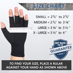 Arthritis Compression Gloves for Women Men, Fingerless Breathable & Moisture Wicking Compression Gloves for Relieving Carpal Tunnel Aches, Rheumatoid Pains, Joint Swell Black S