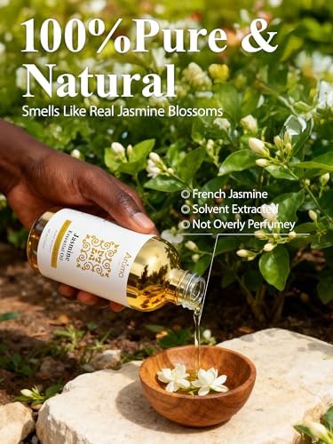 100% Pure Jasmine Essential Oil 4 fl oz - Essential Oils for Skin, Essential Oil for Diffusers, Home Fragrance, Aromatherapy & DIY Candle Making, Gifts for Women