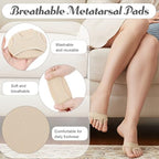 2 Pairs Thick Metatarsal Pads, Metatarsal Foot Pads for Women Men, Non Slip Ball of Foot Cushions Sleeves with Gel for Metatarsalgia(W5-8,M7-10)