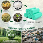 3 Gallon Trash Bag Bathroom Green-Unscented - Small Kitchen Mini Garbage Bags Biodegradable Compostable 100 Count Strong Can Bin Liners for Car Office Bulk Waste Basket Liner Heihaily