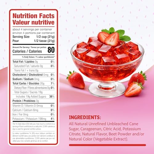 Garden Desserts Strawberry Jel Dessert Mix, All Natural Vegan Jelly, Gelatin Free, Gluten Free, Kosher, No Artificial Colors or Flavors Variety 4 Pack (3 oz Each)