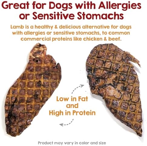 Riley's Premium Dehydrated Lamb Lung Dog Treats - Sourced in USA, Made in USA - Air Dried Crunchy & Delicious Lamb Dog Treats - 6 oz