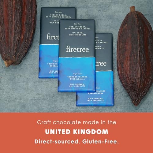 Firetree Solomon Islands Guadalcanal 40% Milk Chocolate 3 Pack - UK Chocolate - Premium, Craft, Artisanal, Direct-Trade, Single-Origin, Bean-to-bar - Keto, Paleo, Kosher, Halal, Soy-Free, Gluten-Free, Nut-Free - Bundle