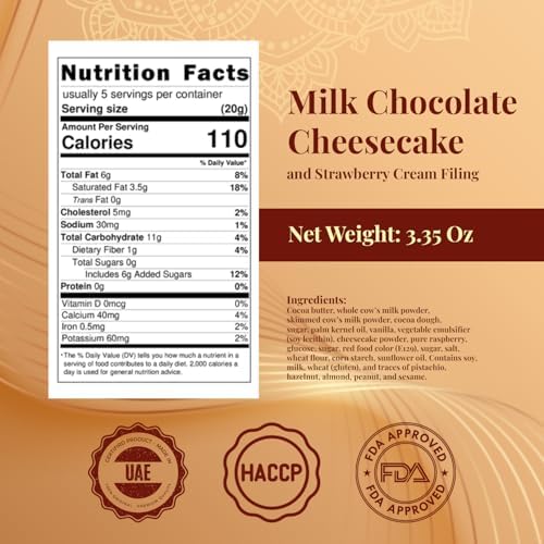 ChocCart Dubai Chocolate – Premium Milk Chocolate Bar with Cheesecake & Strawberry Cream Filling, Gourmet Middle Eastern Dessert Chocolate in Luxury Gift Box, Made in Dubai, 95g (3.35 oz)