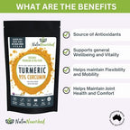 Organic Turmeric 95% Curcumin Powder – 1500mg Extract with Black Pepper – Non-GMO, Vegan, Gluten-Free, Natural Supplement – 120g