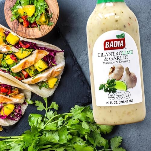 Badia Cilantro Lime & Garlic Marinade and Dressing 20 fl oz – Fresh Cilantro, Zesty Lime & Robust Garlic, Gluten Free