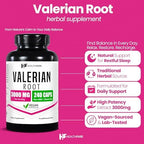 Healthfare Valerian Root Capsules | 3000mg High Potency Extract | 240 Vegan Pills | Herbal Supplement for Relaxation & Sleep Support | Non-GMO, Gluten-Free, Made in USA