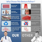 Kaimloyou Upper and Lower Denture Reline Kit,Provide A Comfortable, Soft, and Secure Fit with Cushioning, Helps Reduce Irritation and discomfort.
