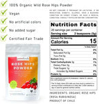 powbab Rose Hips Powder from 100% Wild Organic Rosehip. Premium Rosa Rubiginosa. Seedless Ground Rosehips from Whole Dried Rose Hips. No Added Sugar. Fair Trade (3.5 oz)