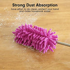 Microfiber Duster for Cleaning, Tukuos Hand Washable Dusters with 2pcs Replaceable Microfiber Head, Extendable Pole, Detachable Cleaning Brush Tool for Office, Car, Window, Furniture, Ceiling Fan